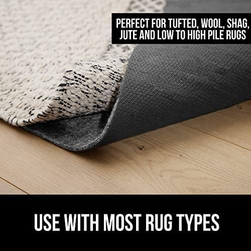 GORILLA GRIP Felt and Natural Rubber Stay in Place Slip Resistant Rug Pad, 1/4in Thick, 3x5 FT Protective Padding Under Area Rugs, Cushioned Gripper Pads, Carpet Runners, Hardwood Floors Protection