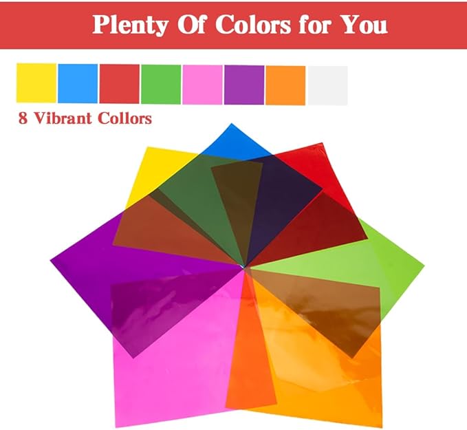 128 PCS Colored Cellophane Wrap Paper(7.48x7.48 Inch) Treat Candy Small Gifts Wrapping Baskets Colorful Plastic Sheets for Crafts Transparent Clear Clings Birthday Baby Shower Holiday Party Decor