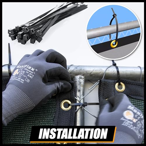 Royal Shade Custom Size 8' x 3' Grey Fence Privacy Screen Windscreen Cover Netting Mesh Fabric Cloth - Cable Zip Ties Included (We Make Custom Size) - color: Gray, size: 8' x 3' Customized Size
