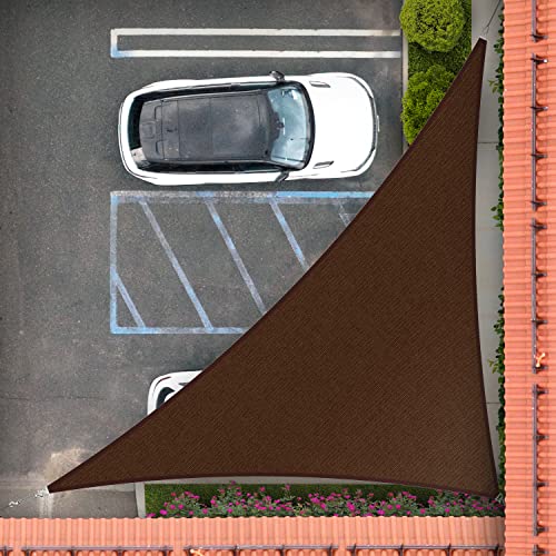 Royal Shade 7' x 9' x 11.4' Brown Right Triangle Sun Shade Sail Order to Make RSTAPRT10, UPF50+ 95% UV Blockage, 200GSM Commercial Standard Heavy Duty, 3 Years Warranty (We Make Custom Size) - color: Brown, size: 7' X 9' X 11.4' Custom Size