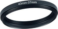 43mm to 37mm Step Up Ring Filter Adapter Black Metal Step up Adapter Rings Compatible with All Brand UV CPL ND Camera Lens Filter Step Down Ring (43mm-37mm)