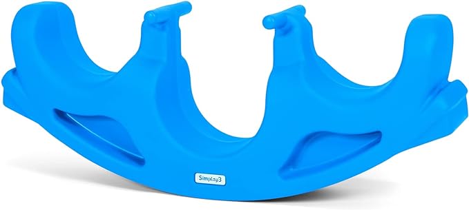 Simplay3 Rock and Roll Teeter Totter Seesaw - Rocking Fun for Two Toddlers or Kids Ages 18 Months to 5 Yrs- Sapphire, Made in USA
