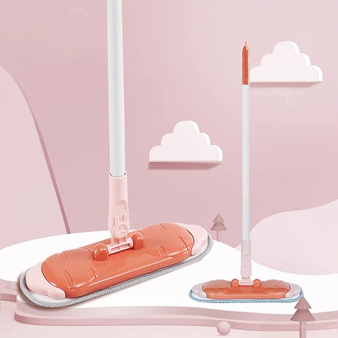 Kids Cleaning Toy Set, Mini Child Broom, Mop and Dustpan, Little Housekeeping Helper Set ,Pretend Home Cleaning Play Set for Toddler Age 1-5,6pcs (Pink)