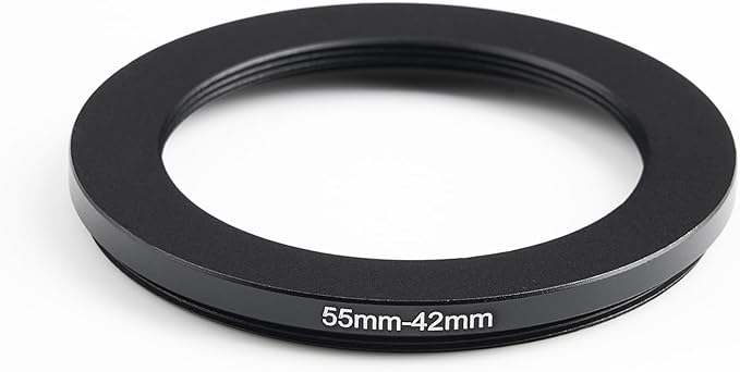 52mm Lens to 42mm Camera Lens Adapter 52mm to 42mm Step Down Ring Adapter Ring for All Brands of UV ND CPL, with Premium Lens Wiping Cloth 2 Pack (52mm-42mm)