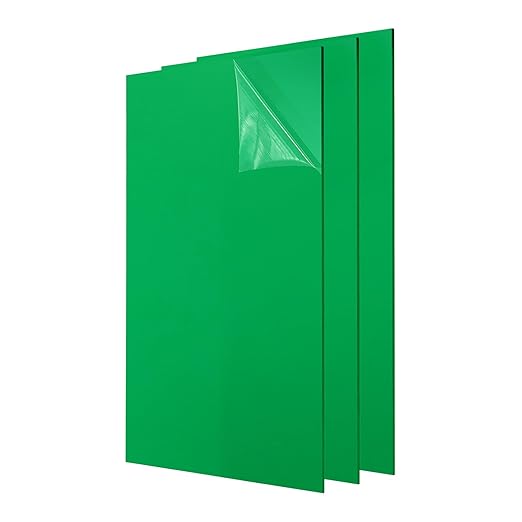 uxcell 3Pcs Acrylic Sheets 12x6 Inch Acrylic Panel 1/8 Inch-3mm Plastic Board for Picture Frames Sign Holders DIY Display Projects Craft, Green