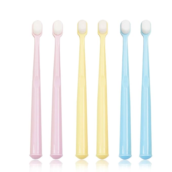 EasyHonor Baby & Toddler Toothbrush for Age 4-12 Years Old, Extra Soft With 10000 Soft Floss Bristle for Baby Gum Care (6Pcs)