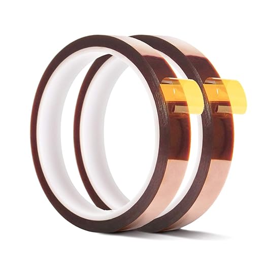 EQUTY BAYMERS 2 Rolls 13mm X 33m 108ft Heat Tape,Adhesive Heat Resistant/Transfer Tape, Heat Vinyl Thermal Sublimation Press Tape,No Residue,Electronics,Soldering,Protecting Circuit Board