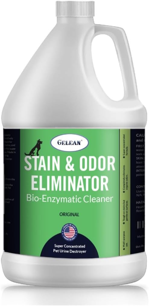 Strong Stain & Odor Eliminator - Cats & Dog Enzymatic Urine Destroyer -MADE IN USA- Fresh Scent Multi-Purpose Pet Stain Remover for Floors, Carpet, Bathrooms, Drains & Trash Deodorizer cleaner, 128oz