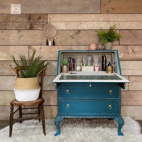 Dixie Belle Paint Company Chalk Finish Furniture Paint - Antebellum Blue (1 Gallon - 128oz) - Matte Dark Teal Chic Chalk Mineral DIY Furniture Paint