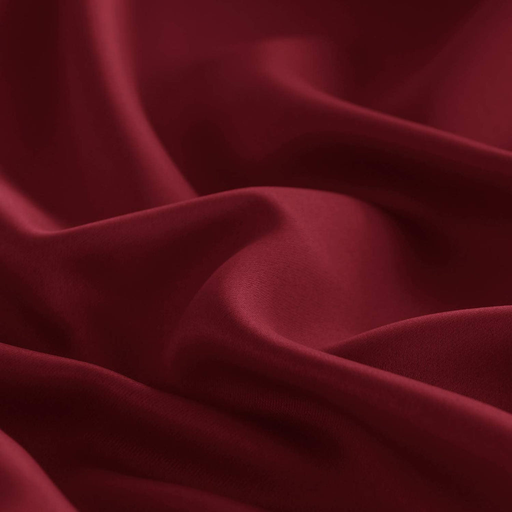 DWCN French Door Curtains – Rod Pocket Thermal Blackout Curtain for Doors with Glass Window, Kitchen and Patio Doors for Privacy, 54 X 80 Inches Long, 1 Curtain Panel with Tieback, Burgundy