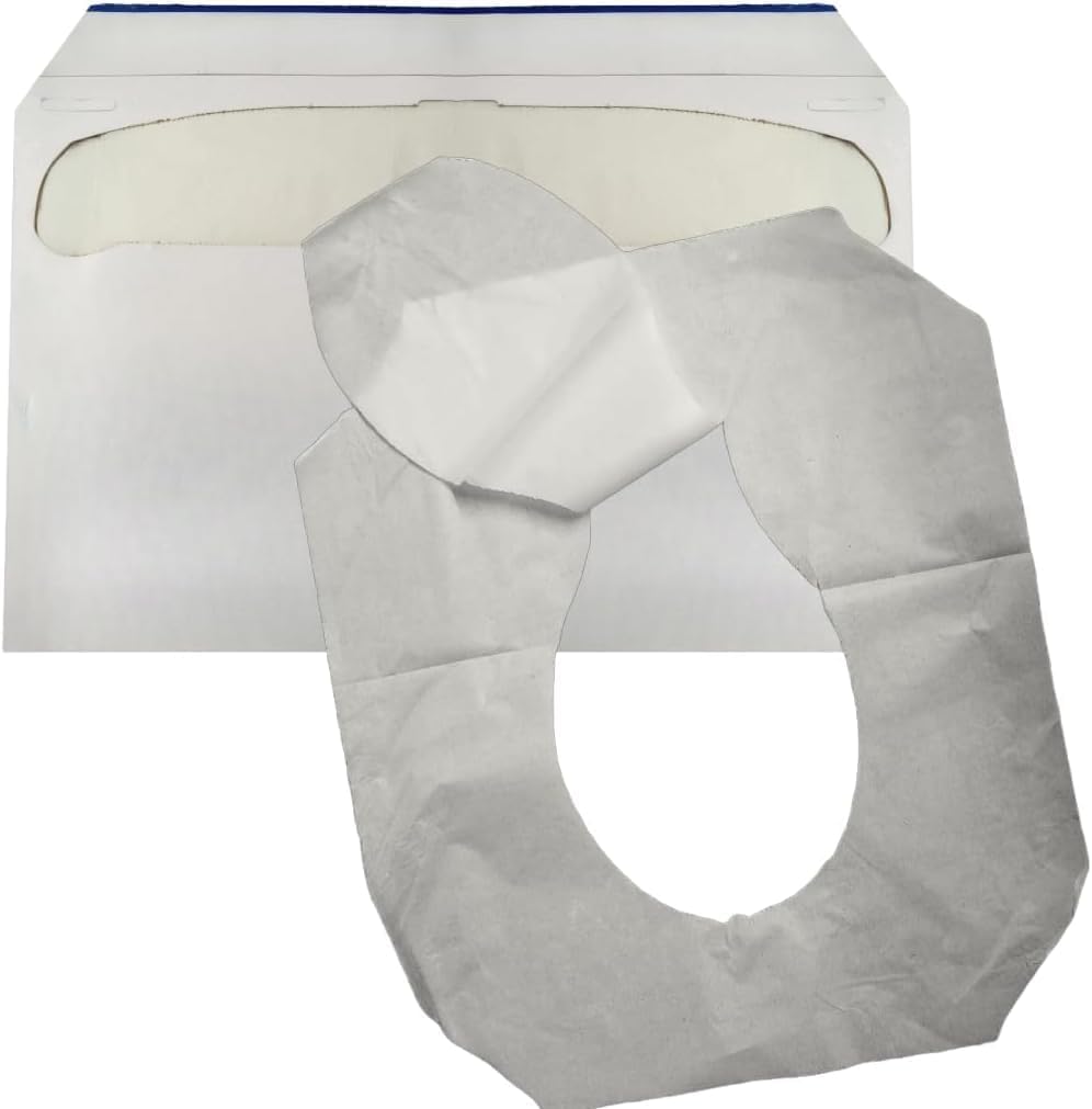 1000 Paper Toilet Seat Covers - Thick Flushable Half-Fold Paper Disposable Toilet Seat Dispensers Cover Liners for Travel & Public Restroom Toilet Bowls (1000)