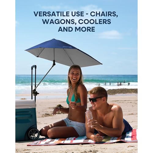 Sport-Brella Versa-Brella SPF 50+ Adjustable Umbrella with Universal Clamp - color: Gray, style: REG