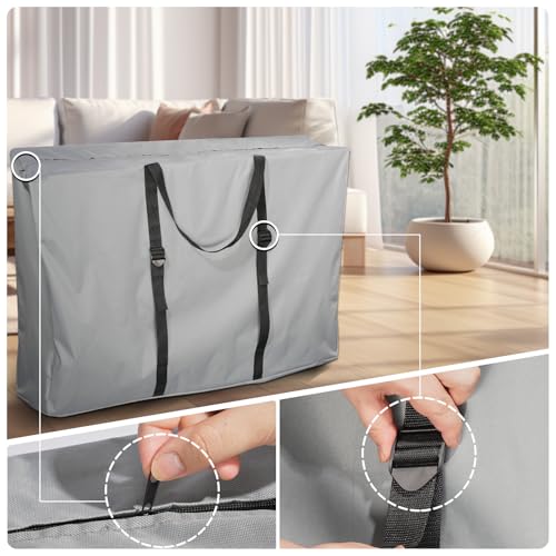 Large Outside Chair Storage Bag, Uranshin 600D Chair Carry Bag for Zero Gravity Chair Cover, Heavy Duty Folding Lounge Chair Carrying Case Bags with Zippers 43" L x 11" W x 29" H (Gray - 2 Pack) - color: Gray - 2 Pack
