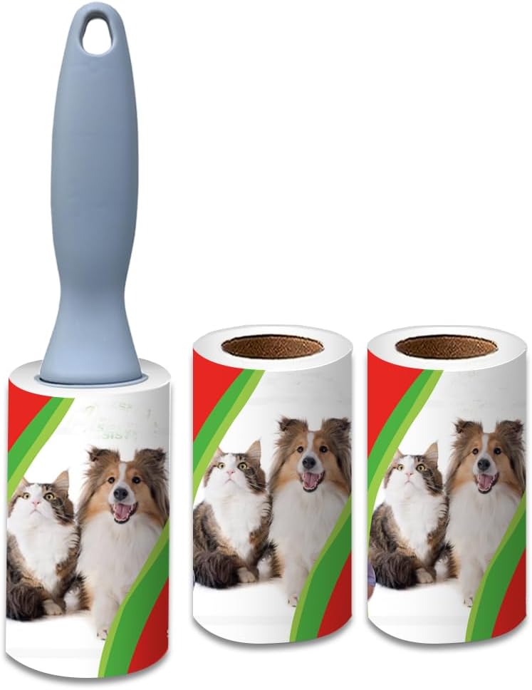 Pet Hair Lint Rollers, 3 Pack, 90 Sheets Each– Reusable Sticky Roller for Pet Hair, Cat & Dog Hair Remover, Lint Remover, Pet Hair Remover for Furniture, Clothing & Cars