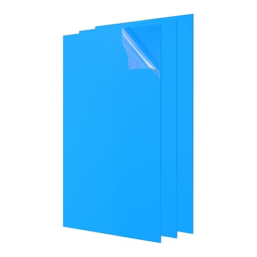 uxcell 3Pcs Acrylic Sheets 12x8 Inch Acrylic Panel 1/8 Inch-3mm Plastic Board for Picture Frames Sign Holders DIY Display Projects Craft, Blue
