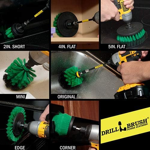 Kitchen Cleaning Supplies - Oven Scrubber Kit - Cast Iron Cleaner Brushes - Tabletop Scrubbers - Kitchen Accessories - Stove Top Cleaner - Fridge Scrub Brush - Stainless Steel Appliance Cleaning Kit