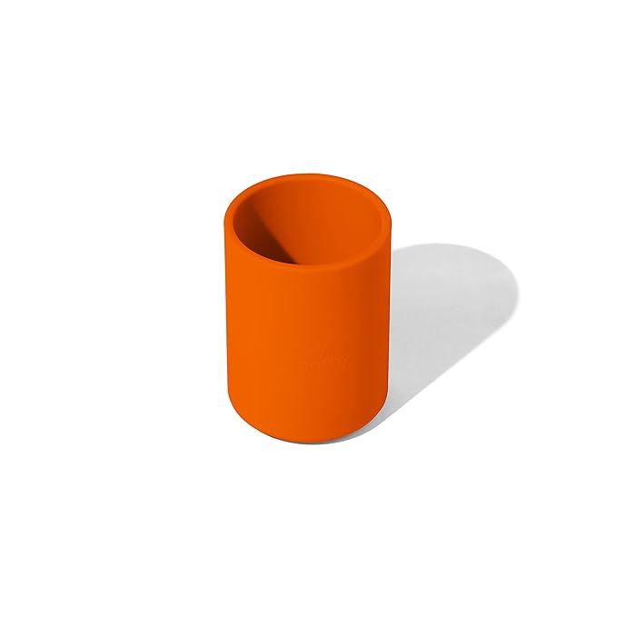Avanchy Silicone Training Cup – 12 oz Open Cup for Toddlers and Infants – Ideal for Baby Led Weaning and Transitioning from Bottles, Orange