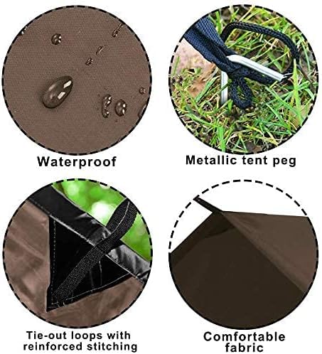 KALINCO Tent Tarp, Picnic Mat Camping Tarp Tent Hammock Tarp, pu Waterproof Camping tarp Tent Rain Fly Picnic Mat Survival Shelter Sunshade - color: Coffee, size: 10x13FT