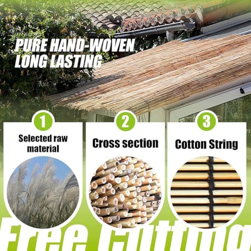 Patio Shades Roll Up Outdoor, Bamboo Blinds for Outdoor Patio, Thernal Insulated Shading Reed Blinds, Blackout Bamboo Shade, Privacy Screen, 24″ 30″ 34″ 36″ 39″ 43″ 48″ 51″ 55″ 70″ Width - size: 34"W x 79"H