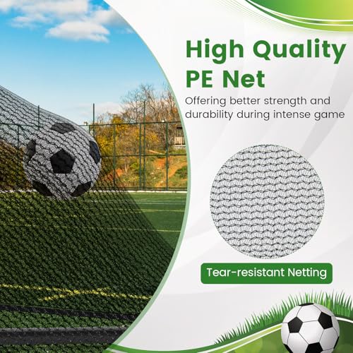 Goplus Soccer Goal, Portable Toddler Soccer Net with Metal Frame, Ground Stakes, Quick Setup, Foldable Soccer Training Equipment for Outdoor Practice Games - style: 47" x 23.5" x 24"