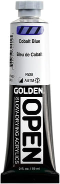 OPEN Slow-Drying Acrylics by GOLDEN, Cobalt Blue, 2 fl oz. tube, Professional Acrylic Paint, Semi-Opaque