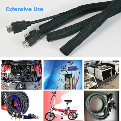 Dog and Cat Cord Protector – Pet-Proof Cable Guard for Wires and Cords – Prevents Pets from Chewing and Damaging Cables – Flexible & Durable – 10ft, 3/8in Diameter, Black (Self-Sealing Design) - size: 3/8 IN-10 FT