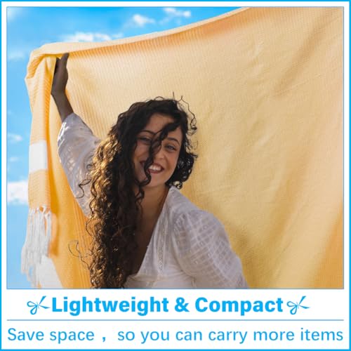 Oversized Turkish Beach Towel Blanket XXL Cotton Sandproof Towels Boho Woven Extra Large Big Sand Free Giant Throw Blankets Huge Quilt XL Picnic Camping Necessities Cloud For Adult Gifts Yellow - color: Woven Yellow, size: XXXL(88x82 IN,224x208 CM)