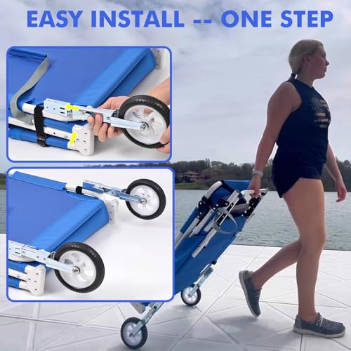 Wheel-To-Go Oversized Tanning Chair with Face Hole & Wheels | Portable Heavy Duty Folding Lounge Chair | Outside Sunbathing Reading Relaxing Beach Poolside Lawn | XL Wide | 330 LBS (Patent Design) - color: Royal Blue, style: Oversized + Sun Canopy Style