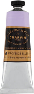 Charvin Extra Fine Professional Acrylic Paint - Provence Blue, 60ml Tube, Triple-Milled, Lightfast Pigments, Open Stock Artist Acrylic Paints in Nature-Inspired Hues