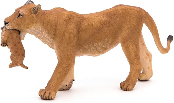 Papo Wild Animal Kingdom Figure, Lioness with Cub, Multicolor (50043) , 6.5cm