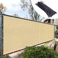 Royal Shade 4' x 12' Beige Fence Privacy Screen Windscreen Cover Netting Mesh Fabric Cloth - Cable Zip Ties Included (We Make Custom Size) - color: Beige, size: 0 4' x 1 2'