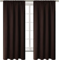 BGment Brown Blackout Curtains for Bedroom 63 Inch Length - Rod Pocket Thermal Insulated Room Darkening Drapes for Living Room Office, 52 x 63 Inch, 2 Panels, Brown
