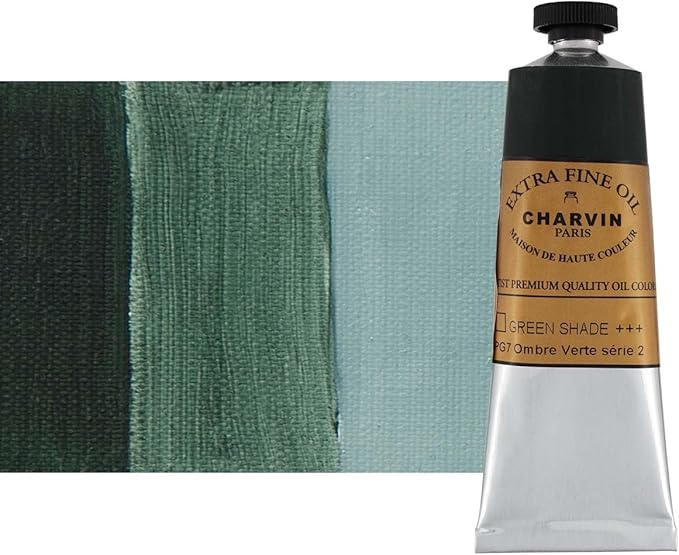 Charvin Extra Fine Oil Paint, Green Shadow 60 ml - Triple-Milled, Rich Texture, Poppy Oil-Based, Light-Fast, Handmade, Archival Quality