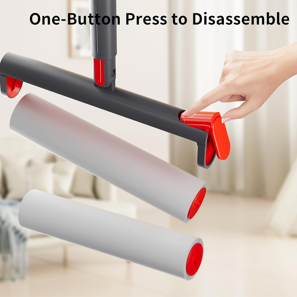 Large Lint Rollers for Pet Hair,Extra Sticky 9.45'' Giant Lint Roller with 240 Sheets Lint Rollers with 3 Extendable Handle for Floor,Carpet, Couch, Clothing, Animal Fur