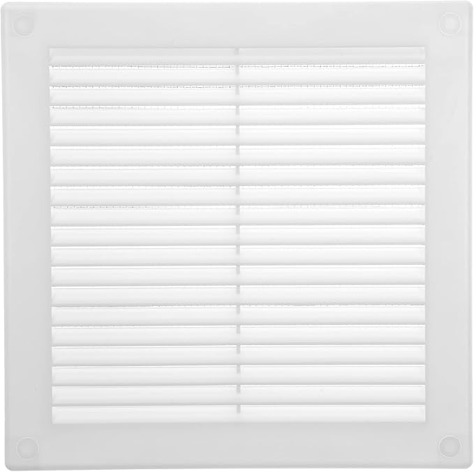 Vent Systems 6" x 6" Inch (Opening Dimensions) - Pack of 2 - Plastic White Soffit Vent Cover - Flat Square Air Vent Grille - Air Vent Deflector - HVAC 8" x 8" Inch (Overall Dimensions)