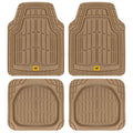 BDK Cat CAMT-1003 (3-Piece) Deep Dish Rubber Car Floor Mats with Trunk Cargo Liner, Heavy Duty All Weather Trim to Fit Front & R