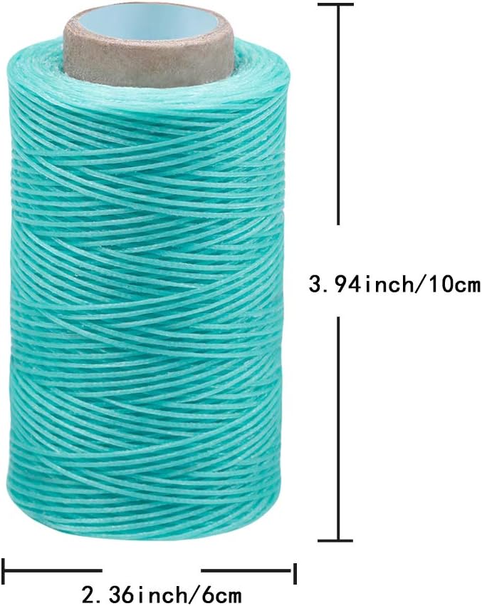 284 Yards Waxed Thread, 210D Heavy Duty Wax Upholstery Thread for Leather Sewing, 0.8mm Flat Waxed String for Bookbinding/Shoe Repairing/Leather Projects