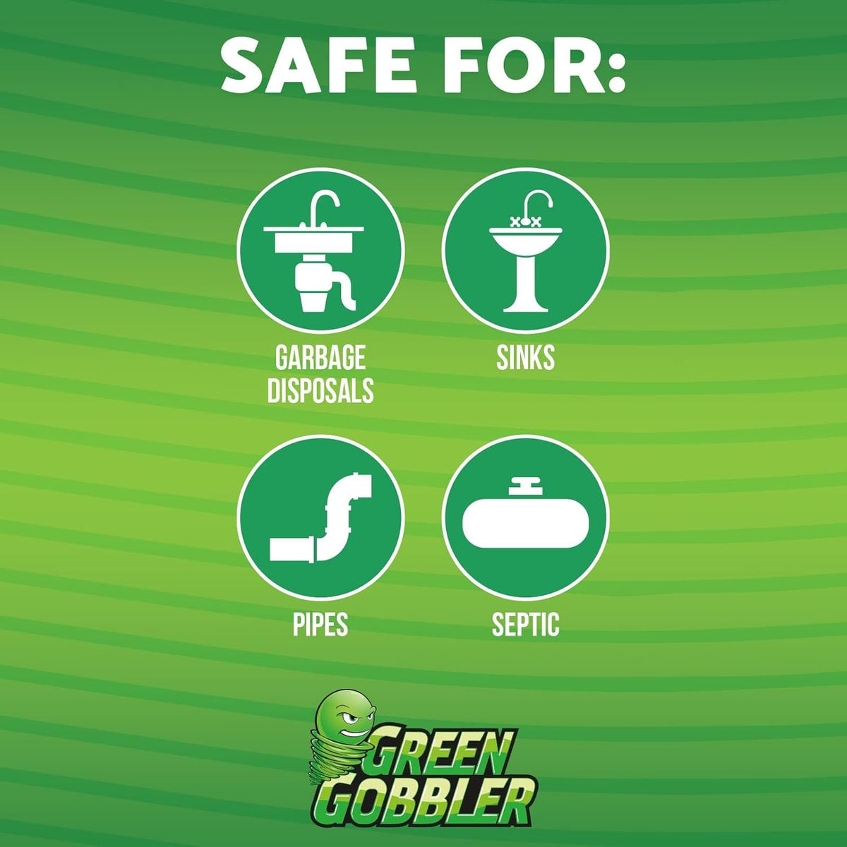 Green Gobbler Ultimate Main Drain Opener | Drain cleaner Hair Clog Remover | Works On Main Lines, Sinks, Tubs, Toilets, Showers, Kitchen Sinks | 64 fl. oz.