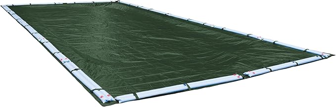 Robelle 18 x 36 ft Heavy Duty Green Winter Pool Cover for Inground Pools, 5 ft Overlap (23 x 41 ft Cover Size), Solid 8 x 8 Scrim, 2.36 oz/yd2, 10-Year Warranty, Style: 321836R