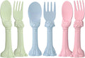 Made in USA Spoon la la Toddler Utensils Set - 6 Pack (3 Spoons & 3 Forks for Kids) - Self-Standing 3D Ergonomic Cat & Dog Handles - BPA-free, Dishwasher Safe, Baby Silverware (Blue, Pink, Mint)