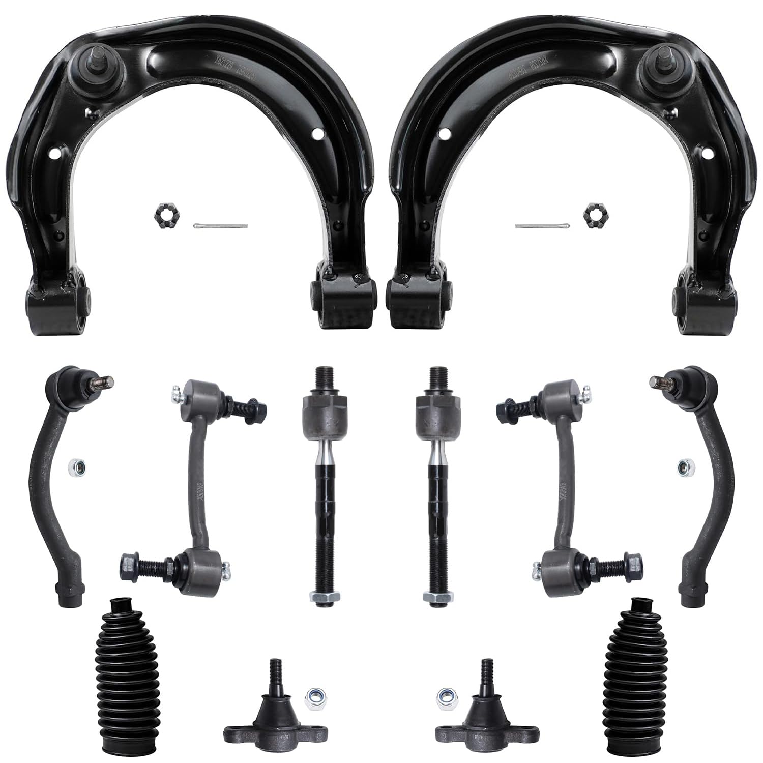 Detroit Axle - Front End 12pc Suspension Kit for Hyundai 2006-2010 Sonata, 2006-2011 Azera 2 Upper Control Arms 2 Lower Ball Joi