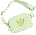 Gitus Gifts for 8 9 10 11 12 Year Old Girls Belt Bag Fanny Pack Crossbody Bags with Initial Letter Patch Cute Stuff Birthday Gifts for Teen Girls Women Personalized Trend Stuff (Light Green-W)