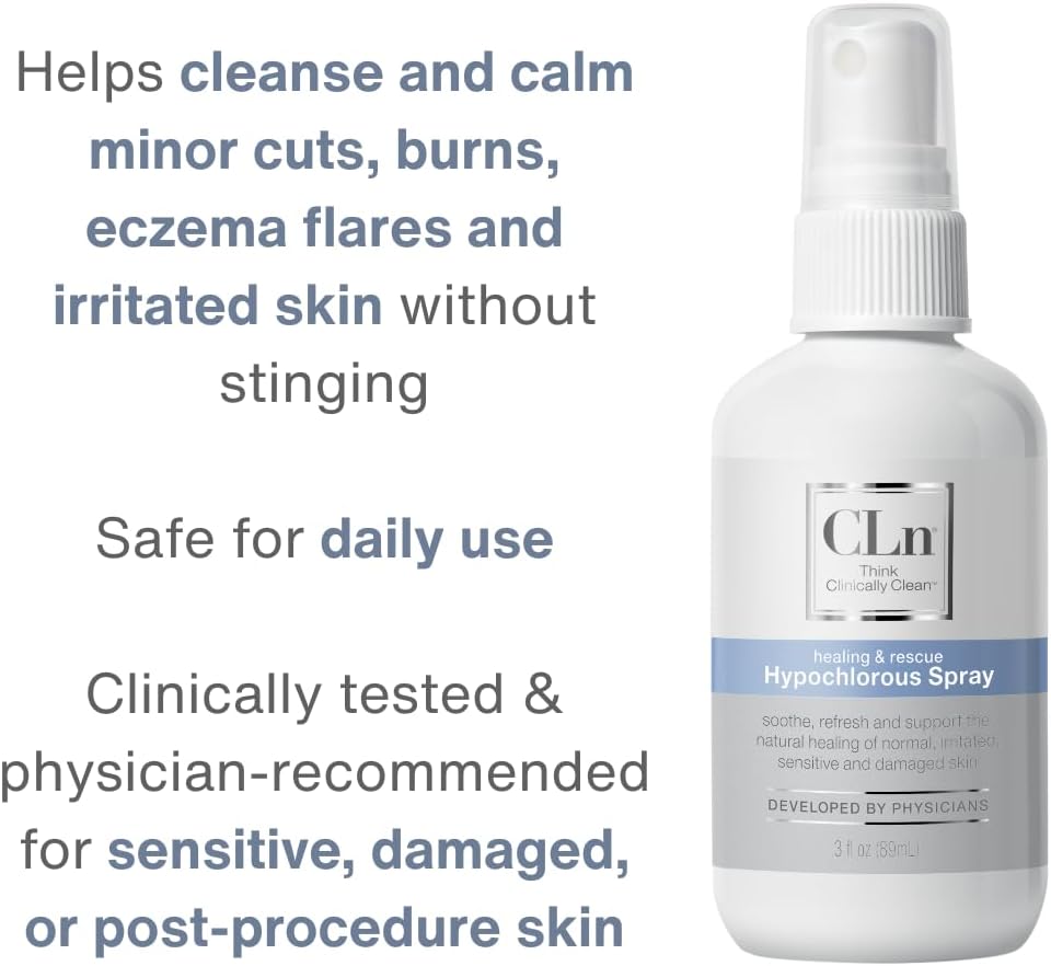 CLn® Hypochlorous Spray - Daily Cleansing Spray to Manage Minor Skin Cuts and Lacerations Without Alcohol, Antibiotics, Steroids or Fragrance, 3 fl. oz.