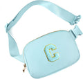 Gitus Gifts for 8 9 10 11 12 Year Old Girls Belt Bag Fanny Pack Crossbody Bags with Initial Letter Patch Cute Stuff Birthday Gifts for Teen Girls Women Personalized Trend Stuff (Icing Blue-C)