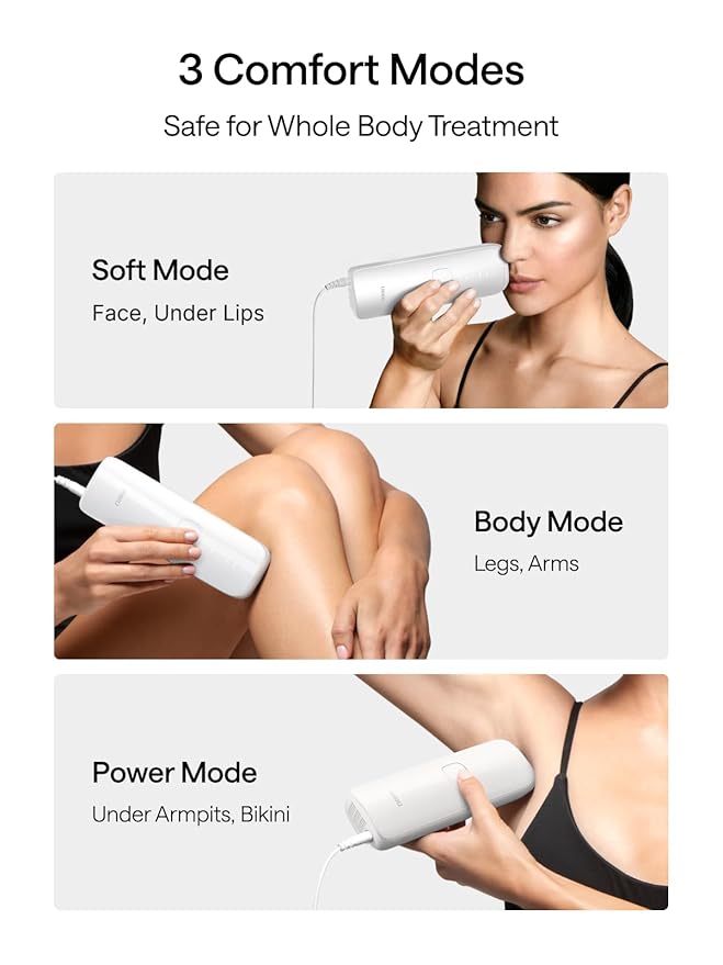 Ulike Laser Hair Removal for Women and Men, Air 3 Ice-Cooling IPL Hair Removal Device for Nearly Painless & Long-Lasting Results, 3 Modes & Auto Flashing for Fast Full Body Hair Removal from Home