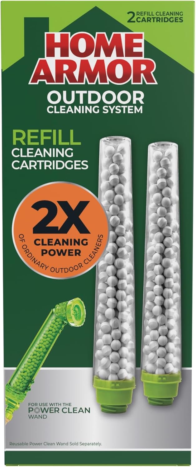 Home Armor Refill Cleaning Cartridge, 2 Pack, For Use with the Power Clean Wand, 2X Cleaning Power of Ordinary Outdoor Cleaners, Single Use Cartridge