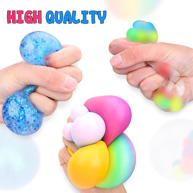 Stress Balls Set, Squishy Stress Ball, 4 Pack Squeeze Ball for Adults, Squeeze Ball for Adults Stress Relieve, Stress Relieve, Increase Entertainment