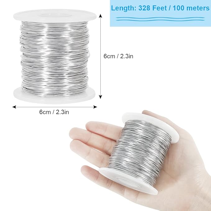 Tenn Well 20 Gauge Jewelry Wire, 328 Feet 0.8mm Bendable Aluminum Craft Wire for Jewelry Making, Beading, Sculpting and Bonsai Training