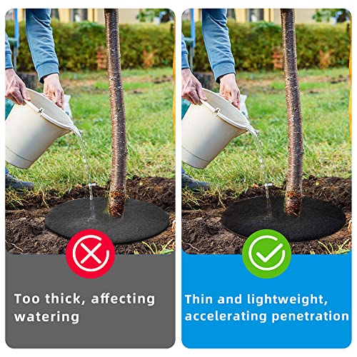 EBaokuup 12 Pack 20.5 Inch Non-Woven Tree Mulch Ring - Degradable Tree Protector Mat, Reusable Tree Weed Barrier Mat for Weed Control Root Protection - size: 20.5 Inch