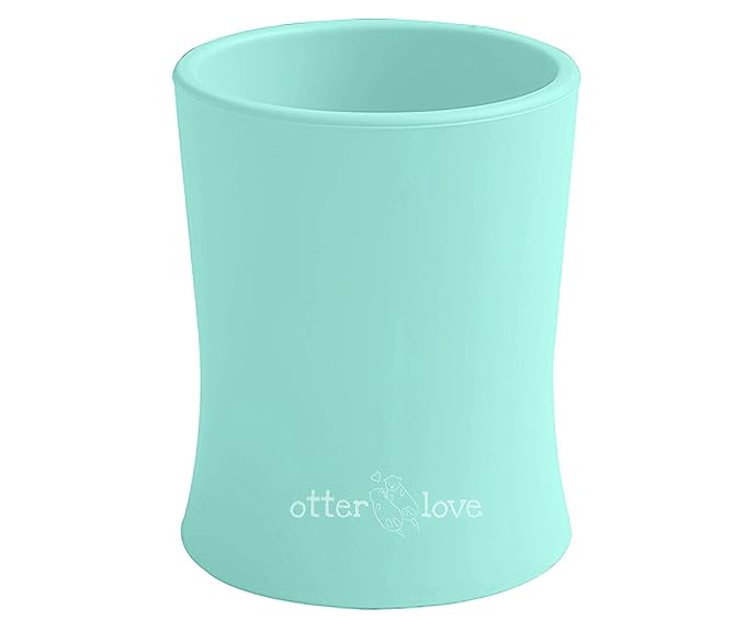 otterlove Silicone Baby & Toddler Training Cup - Pediatric OT Approved - 100% Platinum Pure LFGB Silicone - Unbreakable - Plastic Free - Tiny Cup Perfect for Baby Led Weaning (Mint)